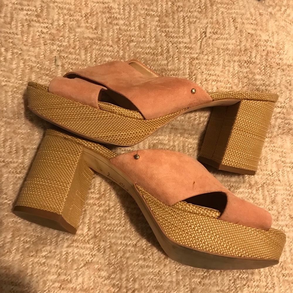 Sam Edelman Jayne Platform Suede Pink Sandals